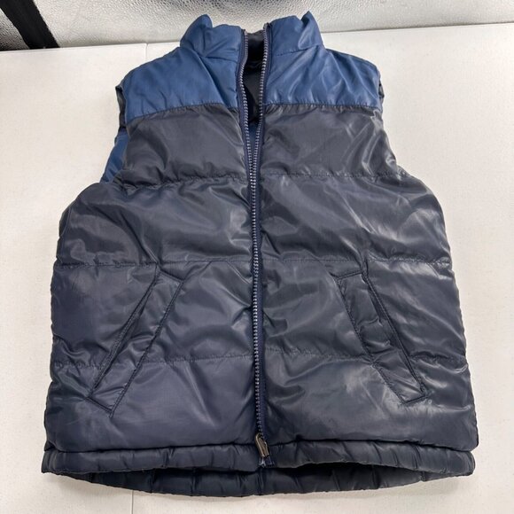 The Childrens Place XS 4 Navy Blue Puffer Vest With Zipper Pockets Stand Collar - Picture 7 of 8